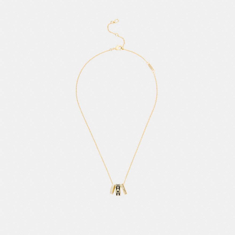 COACH®,Repeated C Rondelle Necklace,,Inside View,Top View