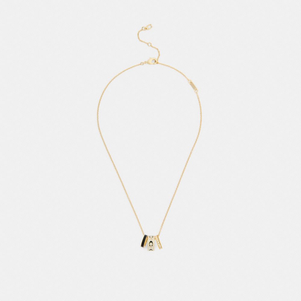 COACH®,Repeated C Rondelle Necklace,,Inside View,Top View