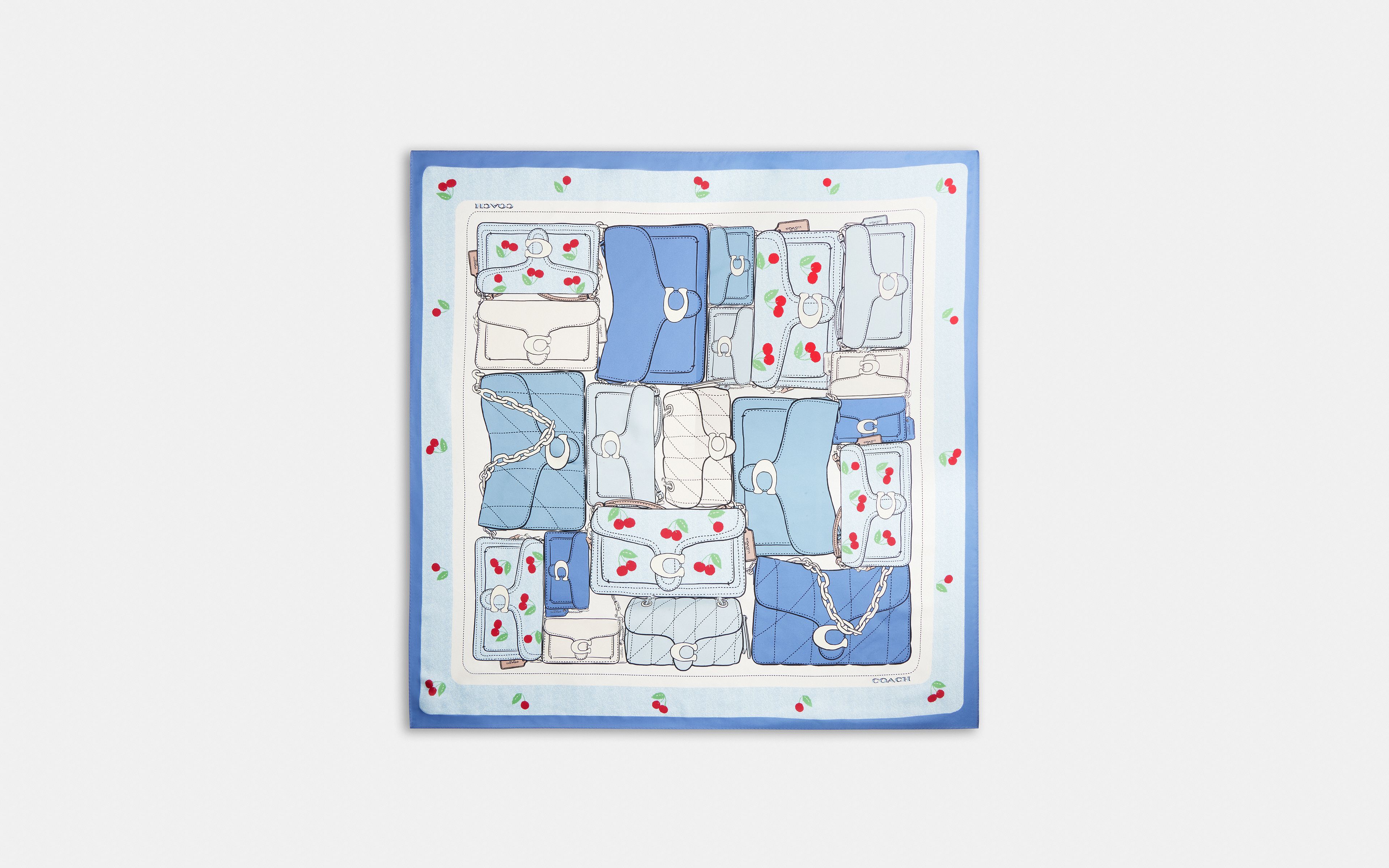 Tabby Cherry Print Silk Square Scarf