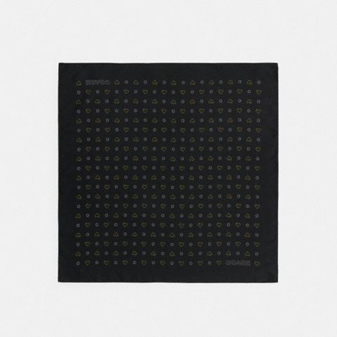 Женские аксессуары Coach Dotty Heart Print Silk Bandana