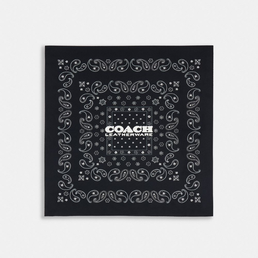 COACH®,Paisley Print Silk Bandana,,Front View