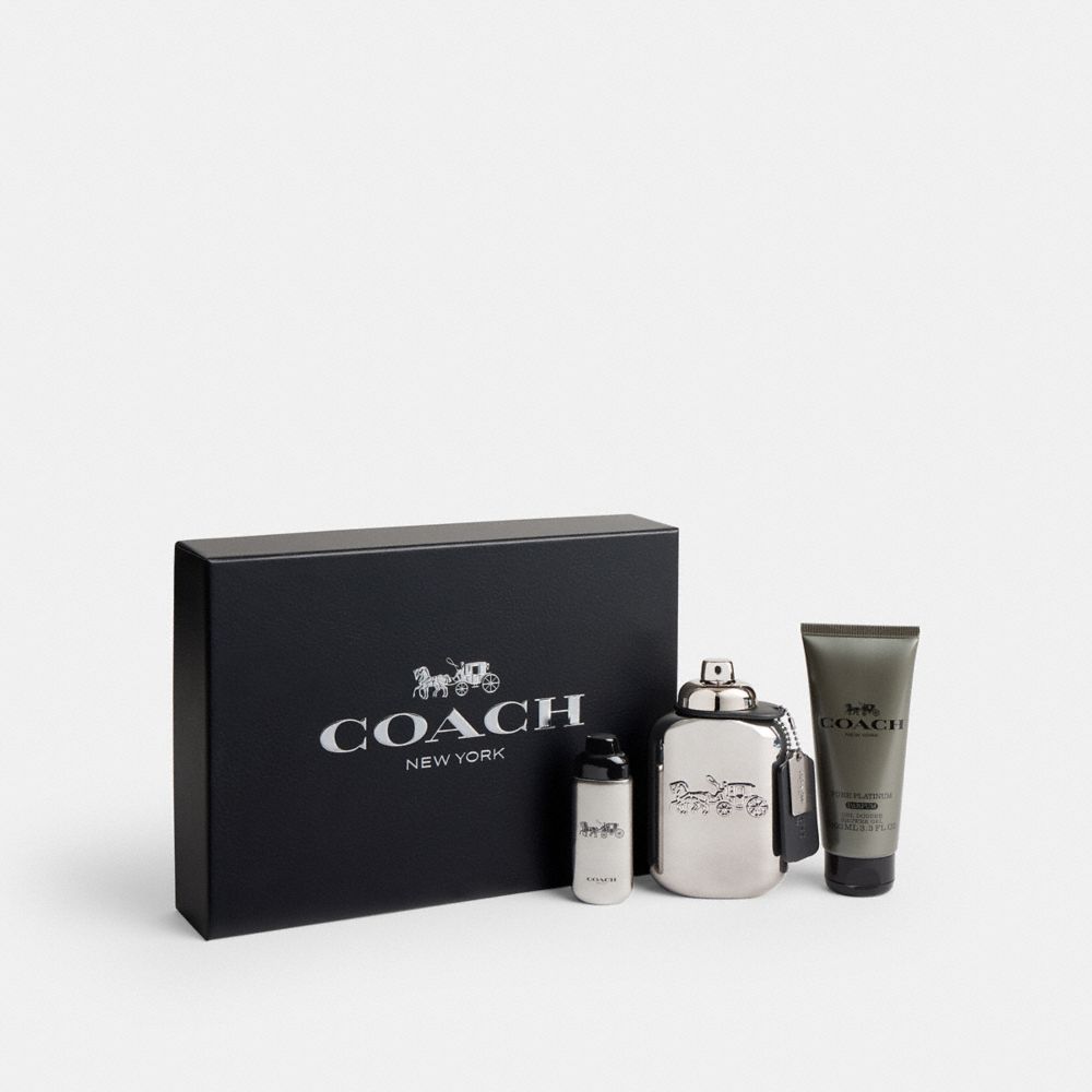 COACH®,Pure Platinum Parfum 3 Piece Gift Set,,Front View