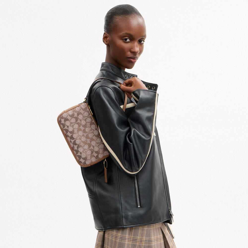 Женские сумки Coach Plaza Bag In Crystal Signature Jacquard — фото 7