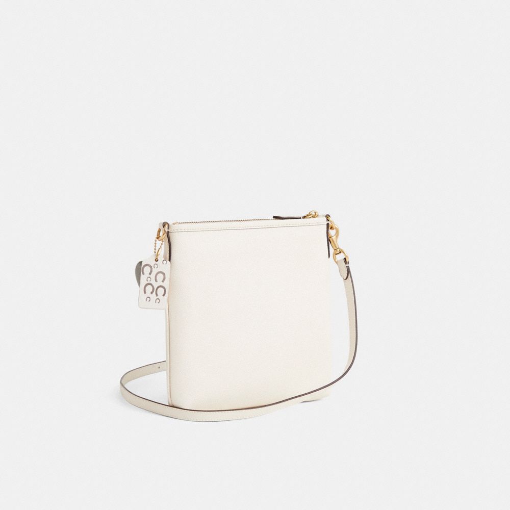 COACH®,Upcrafted Kitt Messenger Crossbody Bag,White,Angle View
