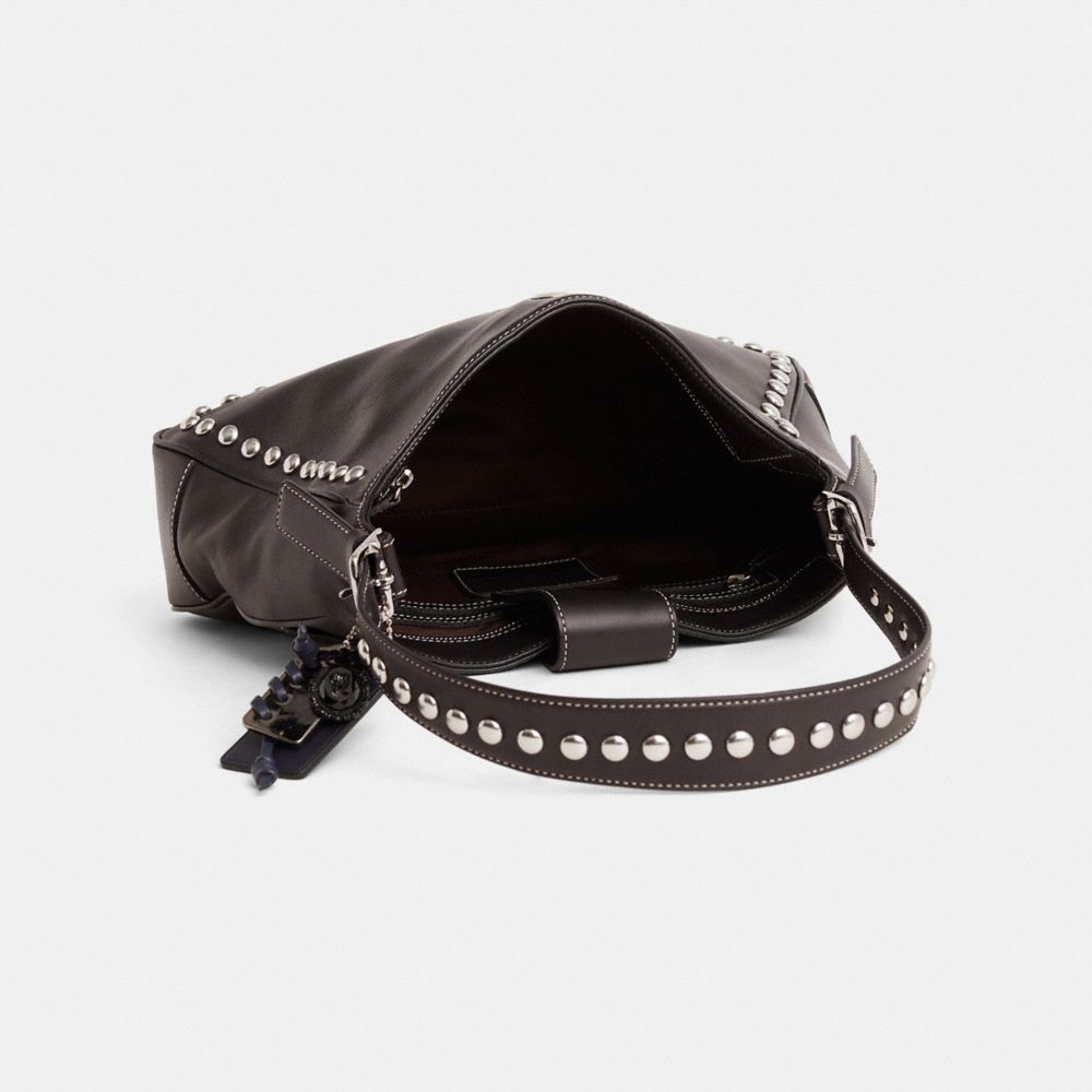 COACH®,Upcrafted Vintage Hamptons Hobo,Black,Inside View,Top View