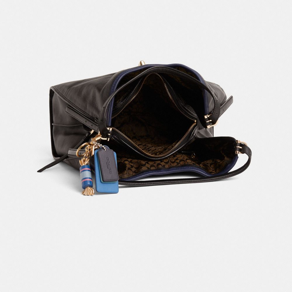 COACH®,Upcrafted Madison Carlyle Shoulder Bag,Black,Inside View,Top View