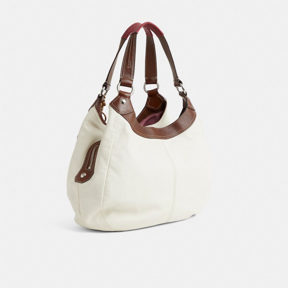 COACH®,Upcrafted Soho Pleated Lynne Large Hobo,White,Angle View