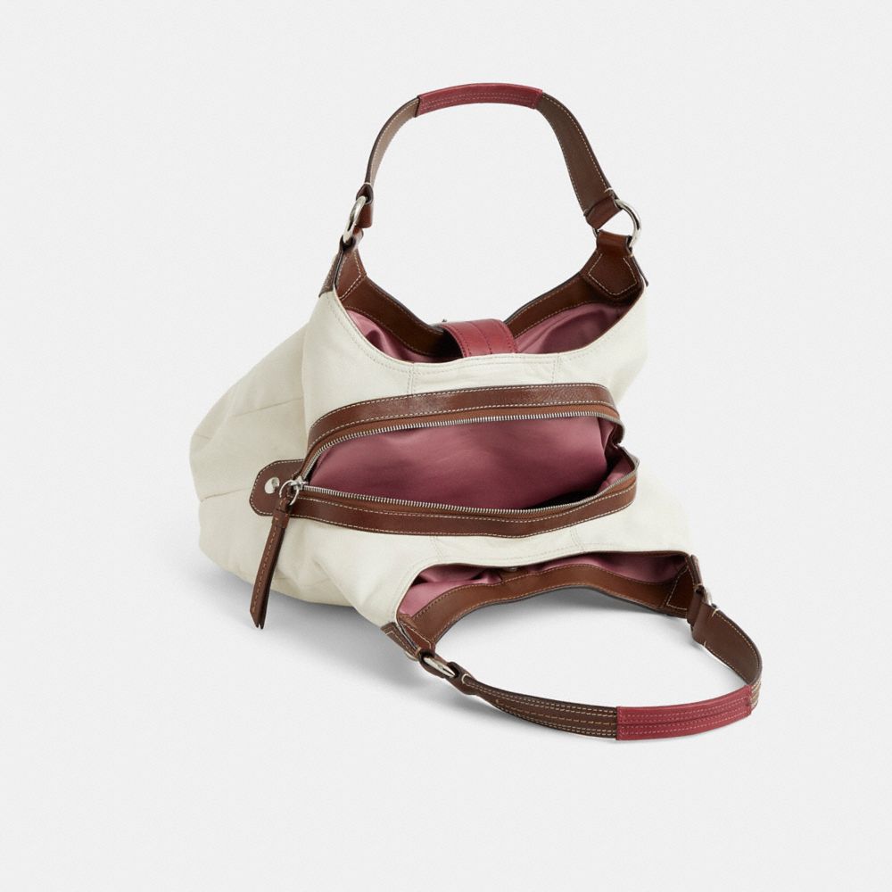 COACH®,Upcrafted Soho Pleated Lynne Large Hobo,White,Inside View,Top View