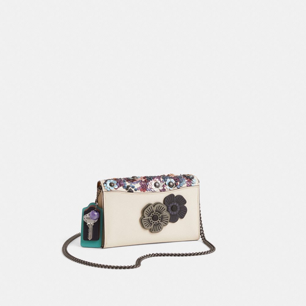 COACH®,Upcrafted Tabby Chain Clutch With Leather Sequins,,Angle View