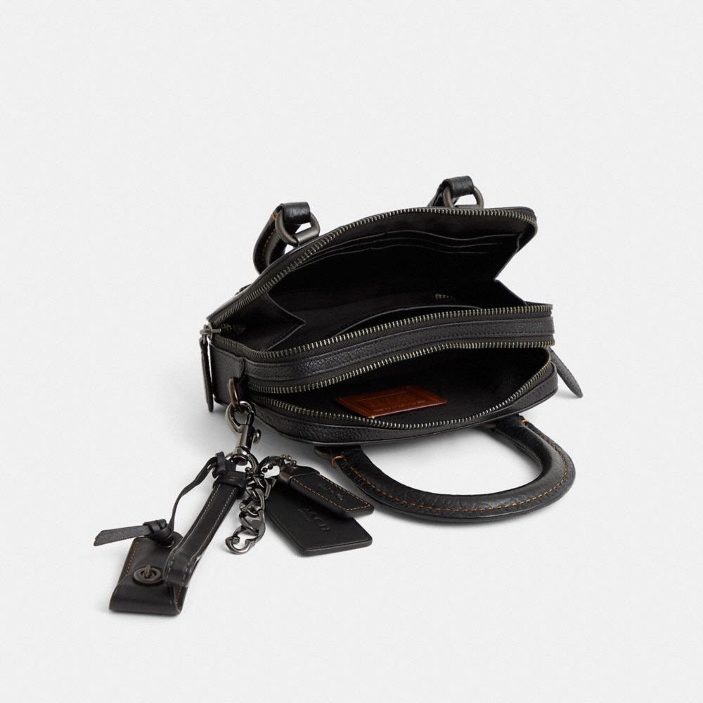COACH®,Upcrafted Charter Crossbody Bag 19,Black,Inside View,Top View