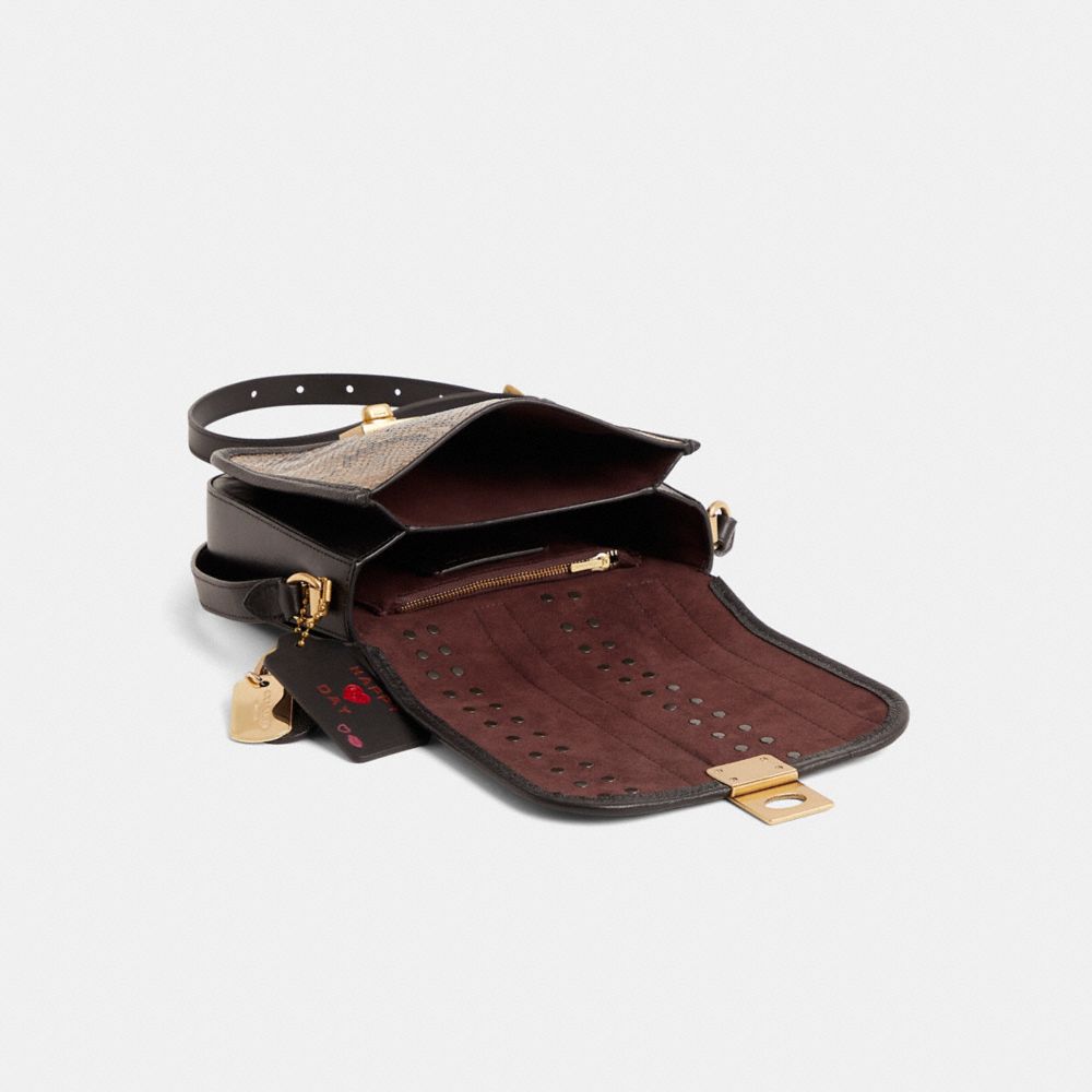 COACH®,Upcrafted Hutton Saddle Bag,,Inside View,Top View