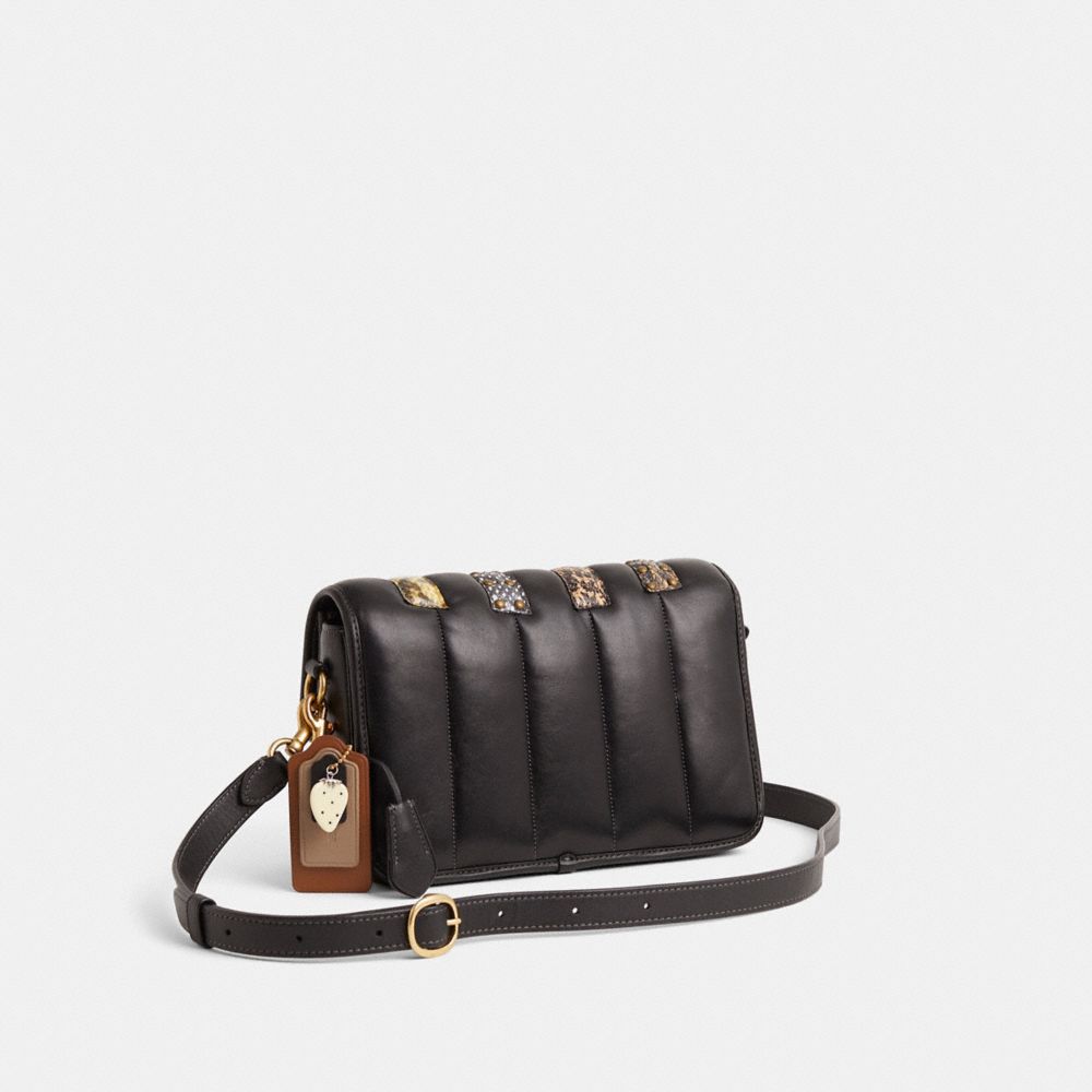 COACH®,Upcrafted Studio Shoulder Bag With Quilting,Black,Angle View