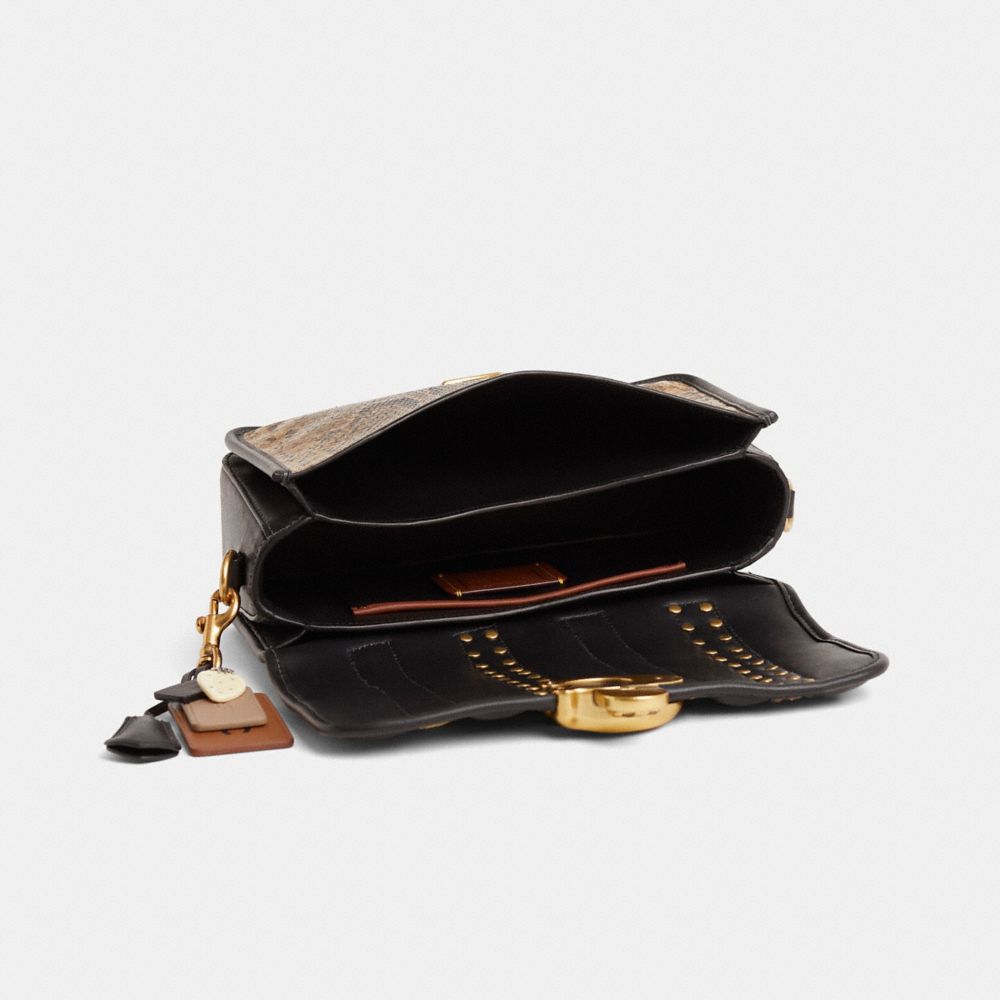 COACH®,Upcrafted Studio Shoulder Bag With Quilting,Black,Inside View,Top View