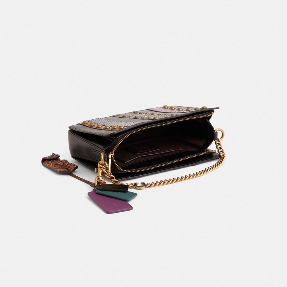COACH®,Upcrafted Signature Chain Crossbody,Black,Inside View,Top View