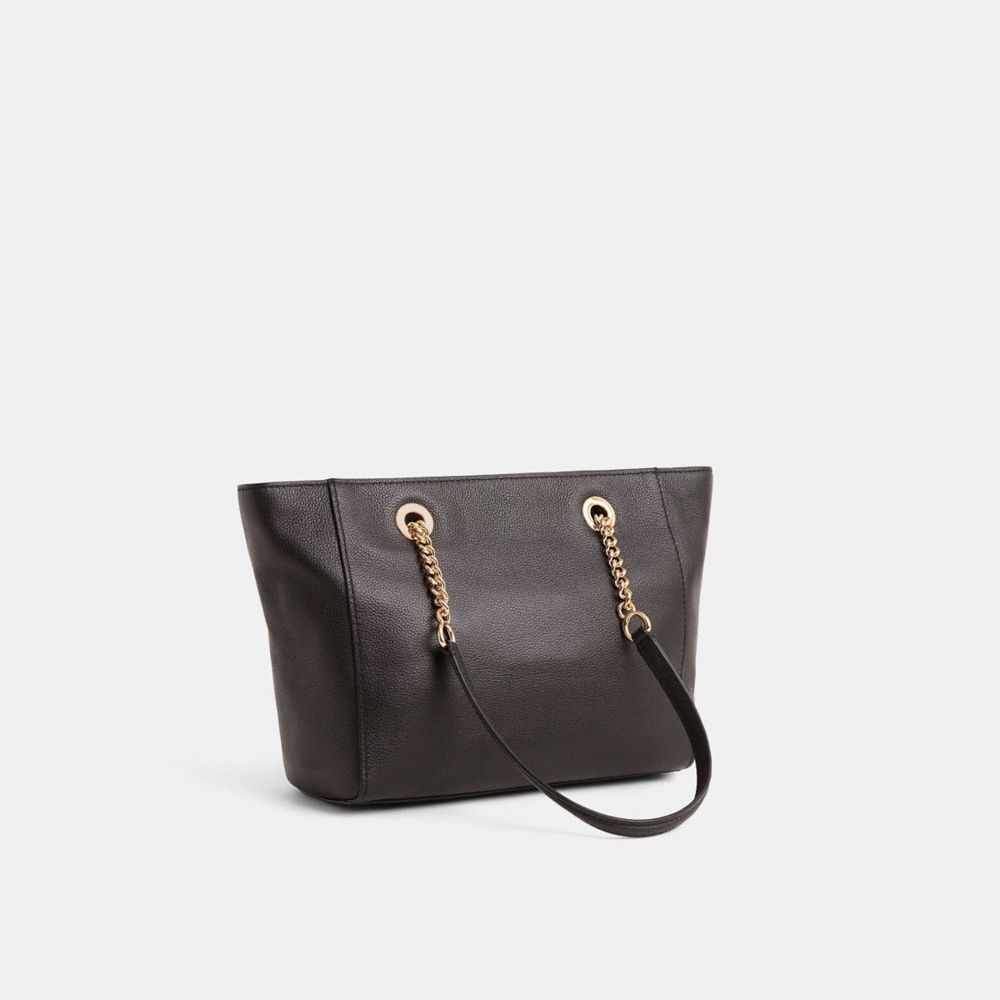 COACH®,Upcrafted Turnlock Chain Tote 27,,Angle View