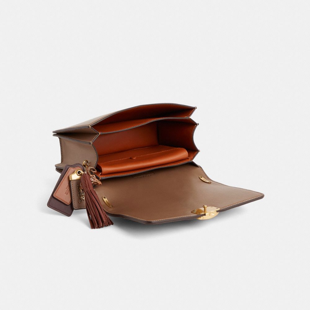 COACH®,Upcrafted Bandit Shoulder Bag,Brown,Inside View,Top View