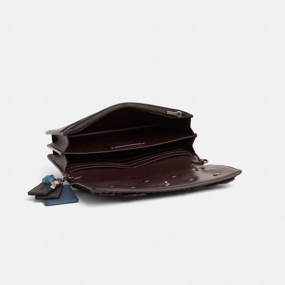 COACH®,Upcrafted Callie Foldover Chain Clutch With Quilting And Rivets,,Inside View,Top View