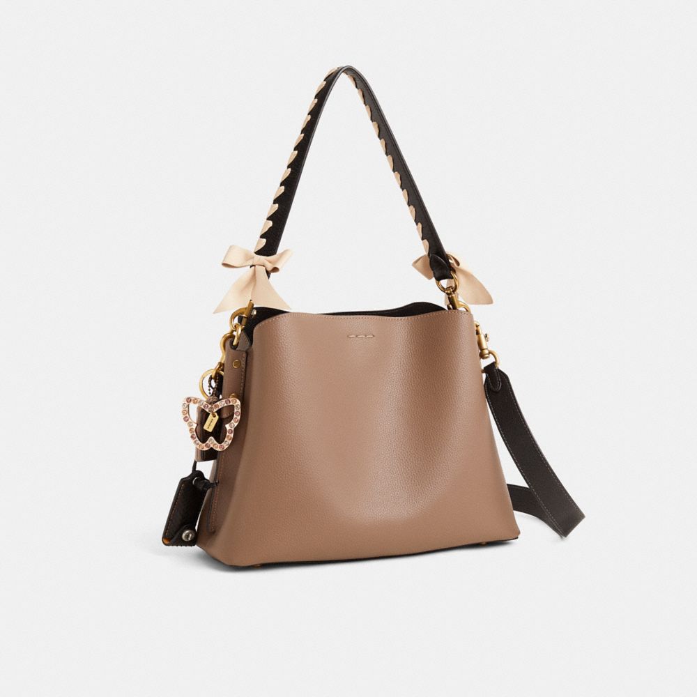COACH®,Upcrafted Willow Shoulder Bag In Colorblock,,Angle View