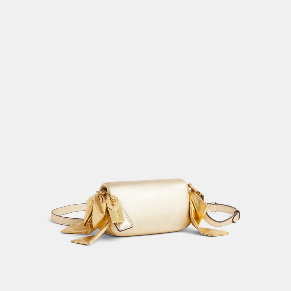 COACH®,Upcrafted Pillow Tabby Shoulder Bag 18,Gold,Angle View