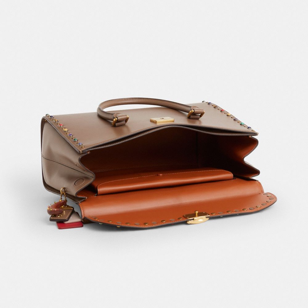 COACH®,Upcrafted Broome Carryall Bag 36,Brown,Inside View,Top View