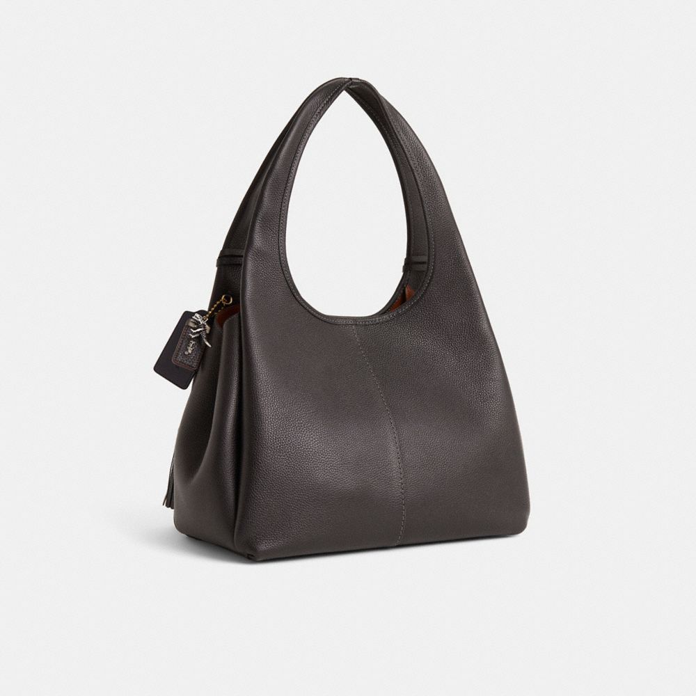 COACH®,Upcrafted Lana Shoulder Bag,Black,Angle View
