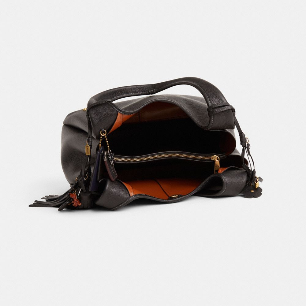 COACH®,Upcrafted Lana Shoulder Bag,Black,Inside View,Top View