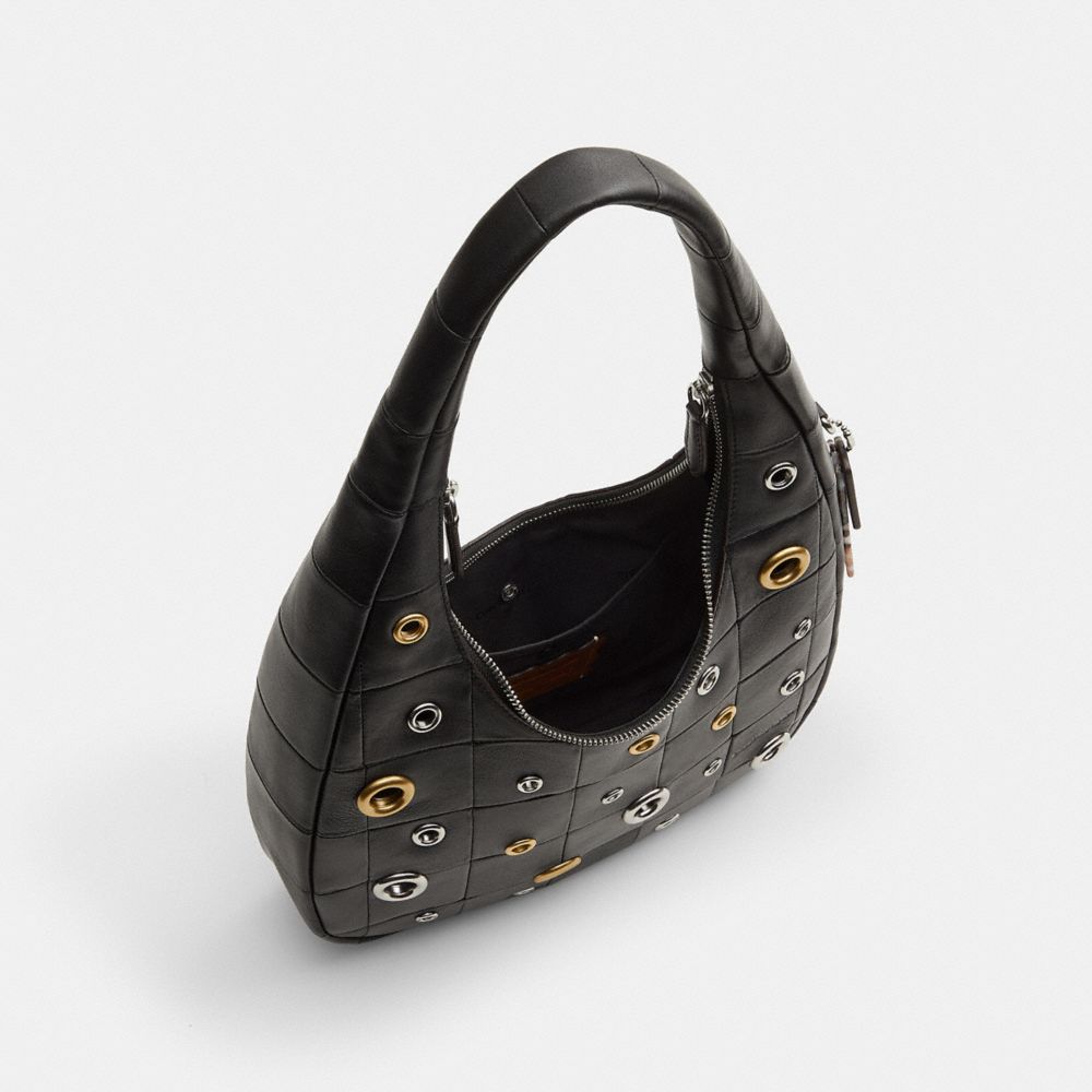 COACH®,Alter/Ego Crescent Shoulder Bag In Upcrafted Leather With Grommets,,Inside View,Top View