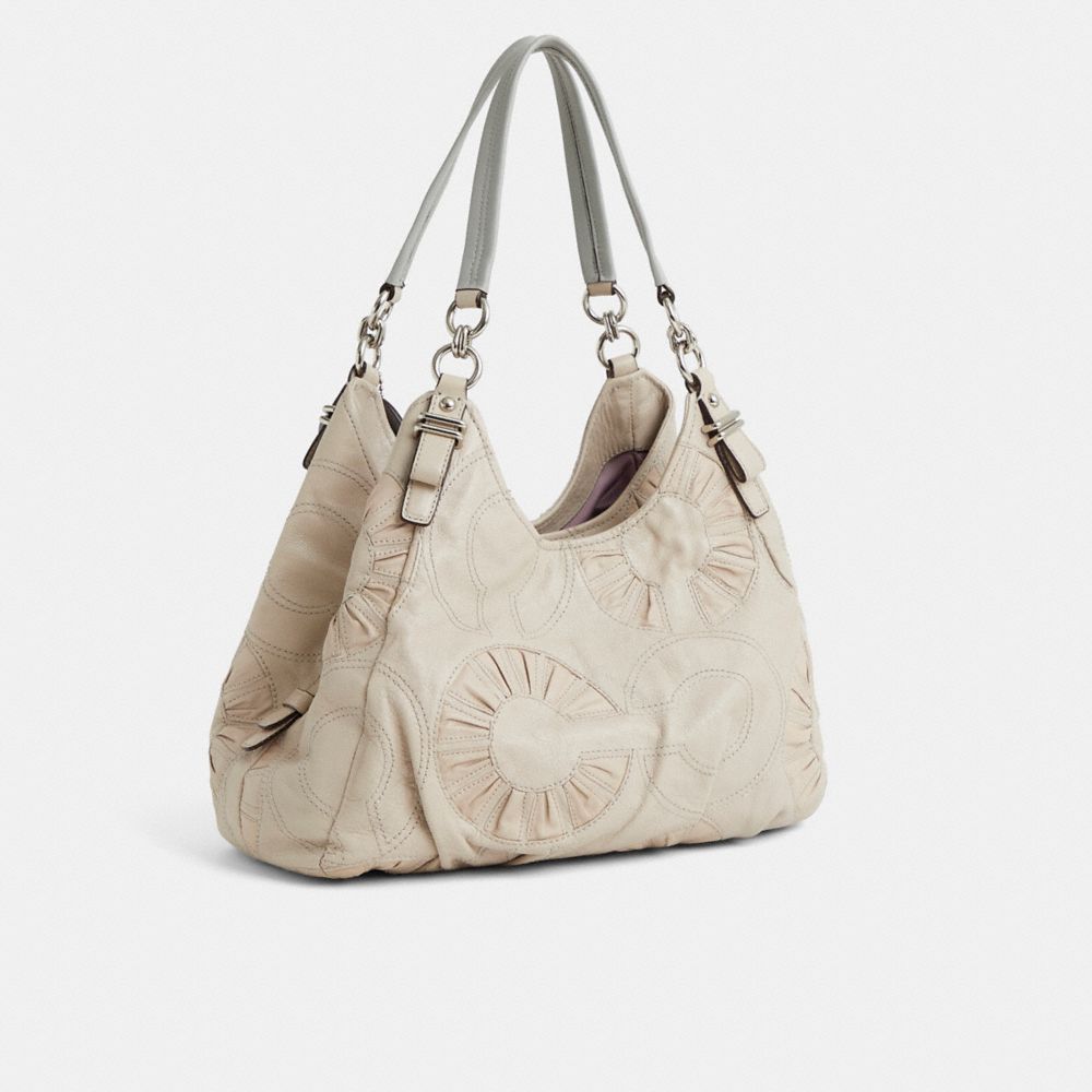 COACH®,Upcrafted Madison Maggie Shoulder Bag,Cream,Angle View