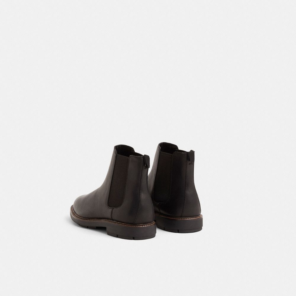 COACH®,Restored Chelsea Boot,Black,Back View