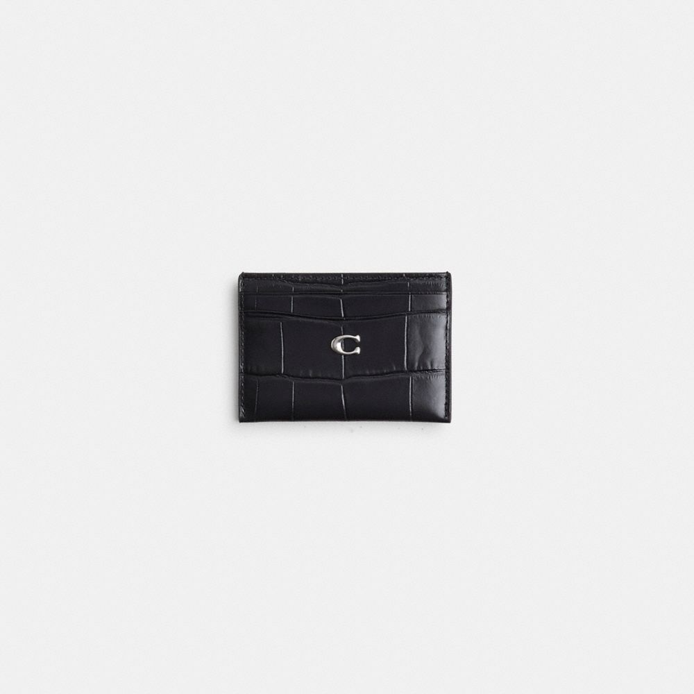COACH®,Restored Essential Card Case,Black,Front View