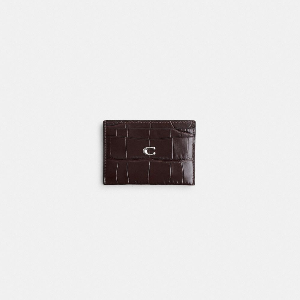 COACH®,Restored Essential Card Case,Brown,Front View