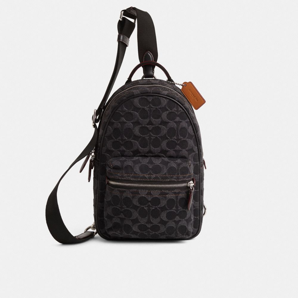 COACH®,Restored Charter Pack In Signature Denim,,Front View