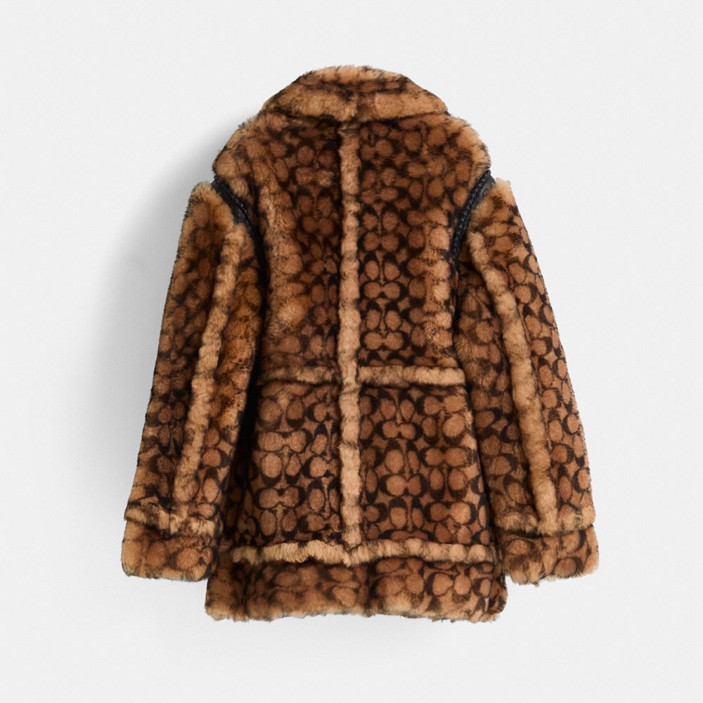 COACH®,Restored Signature Shearling Coat,,Back View