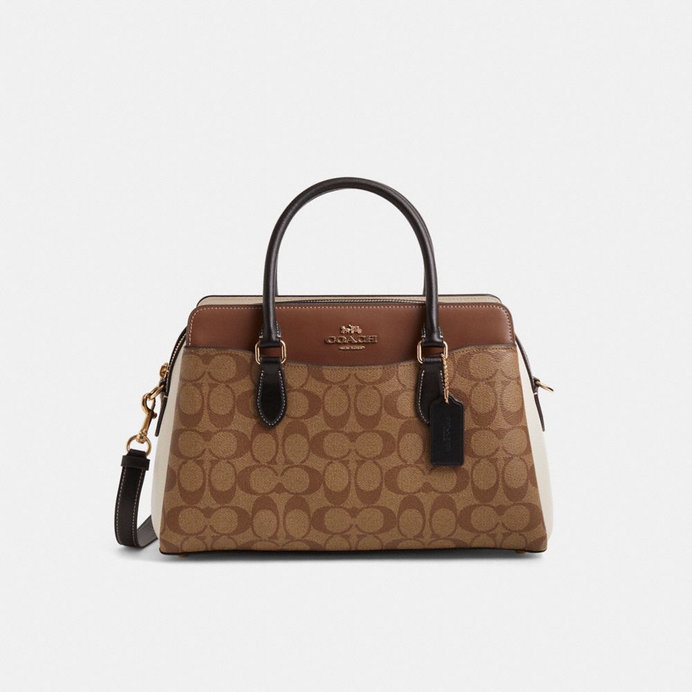 COACH®,Restored Darcie Carryall Bag In Colorblock Signature Canvas,,Front View