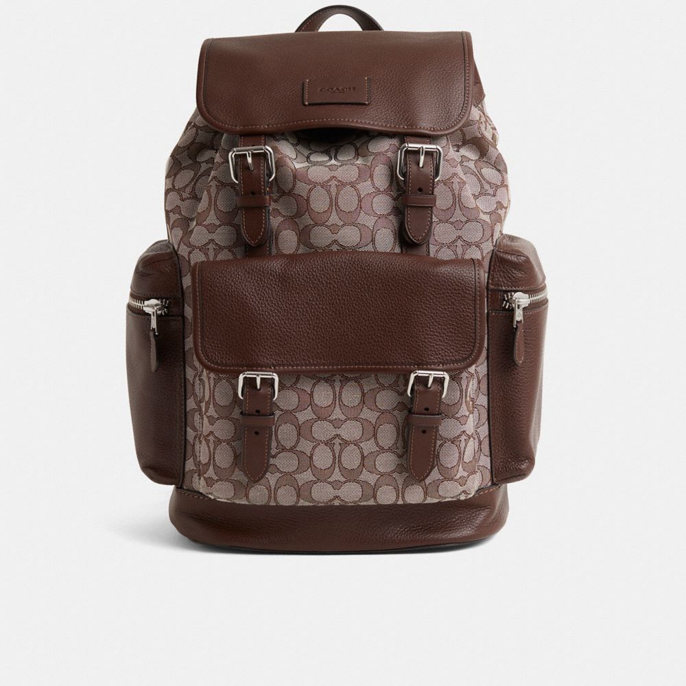 COACH®,Restored Sprint Backpack In Signature Jacquard,,Front View