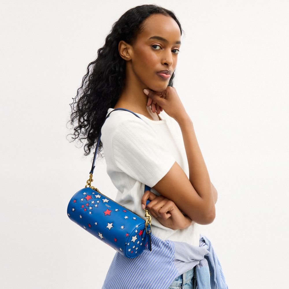 Женские сумки Coach Barrel Bag With Americana Star Print — фото 8