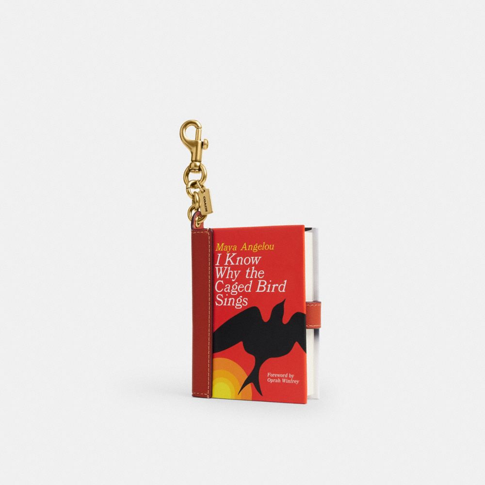 COACH®,I Know Why The Caged Bird Sings By Maya Angelou Book Bag Charm,,Front View