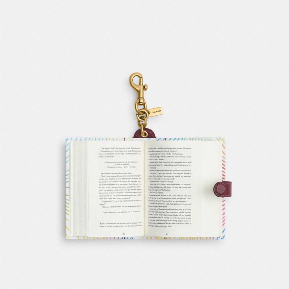 COACH®,I'll Give You The Sun By Jandy Nelson Book Bag Charm,Multi Color,Inside View,Top View