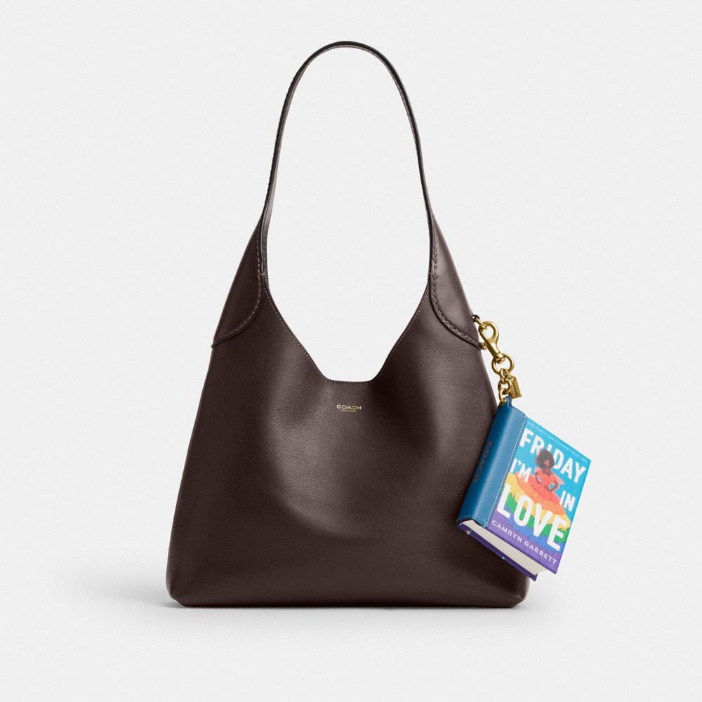 COACH®,Friday I'm In Love By Camryn Garre Book Bag Charm,,Angle View