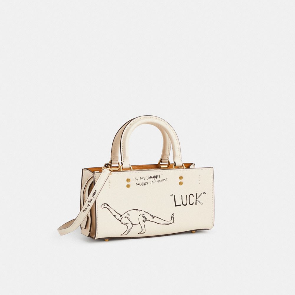COACH®,Upcrafted Rogue Bag 26 With Sketch Print,White,Angle View