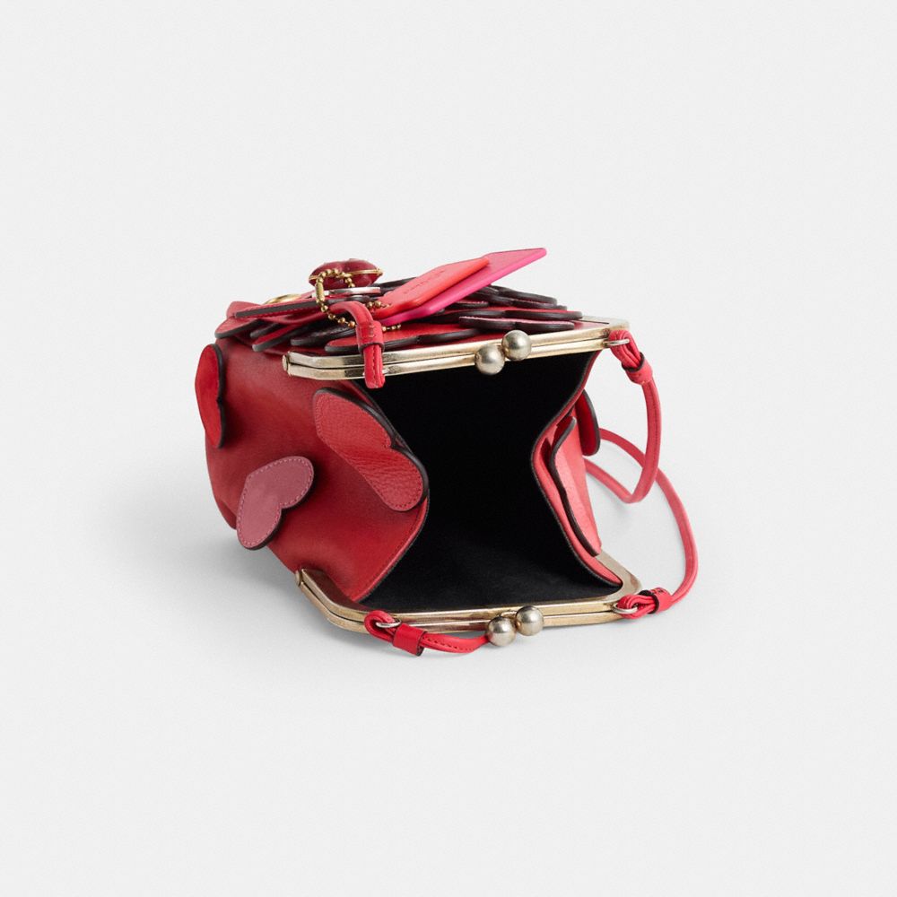 COACH®,Upcrafted Vintage Cashin Carry Small Double Header Bag,Red,Inside View,Top View