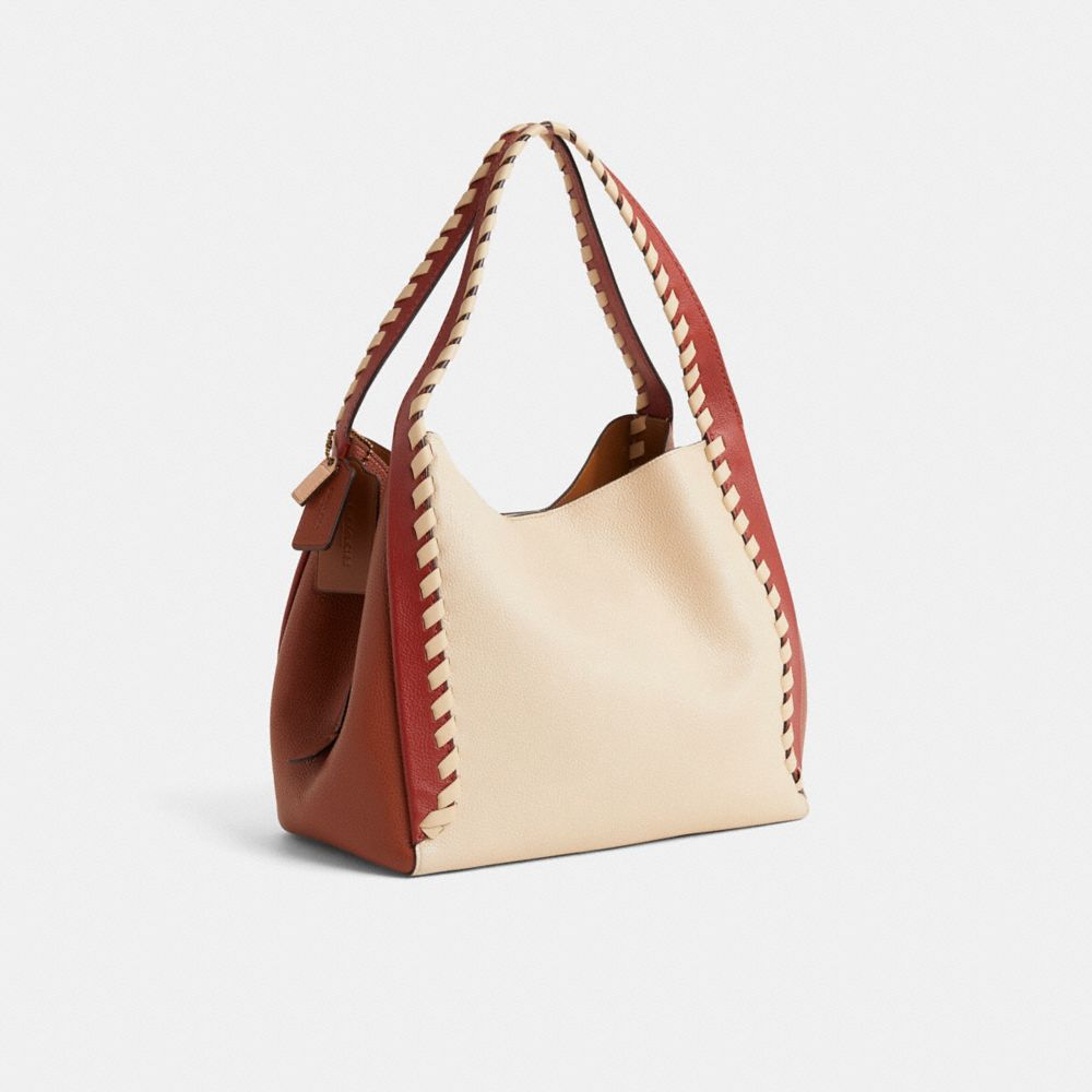 COACH®,Upcrafted Hadley Hobo In Colorblock,Cream,Angle View