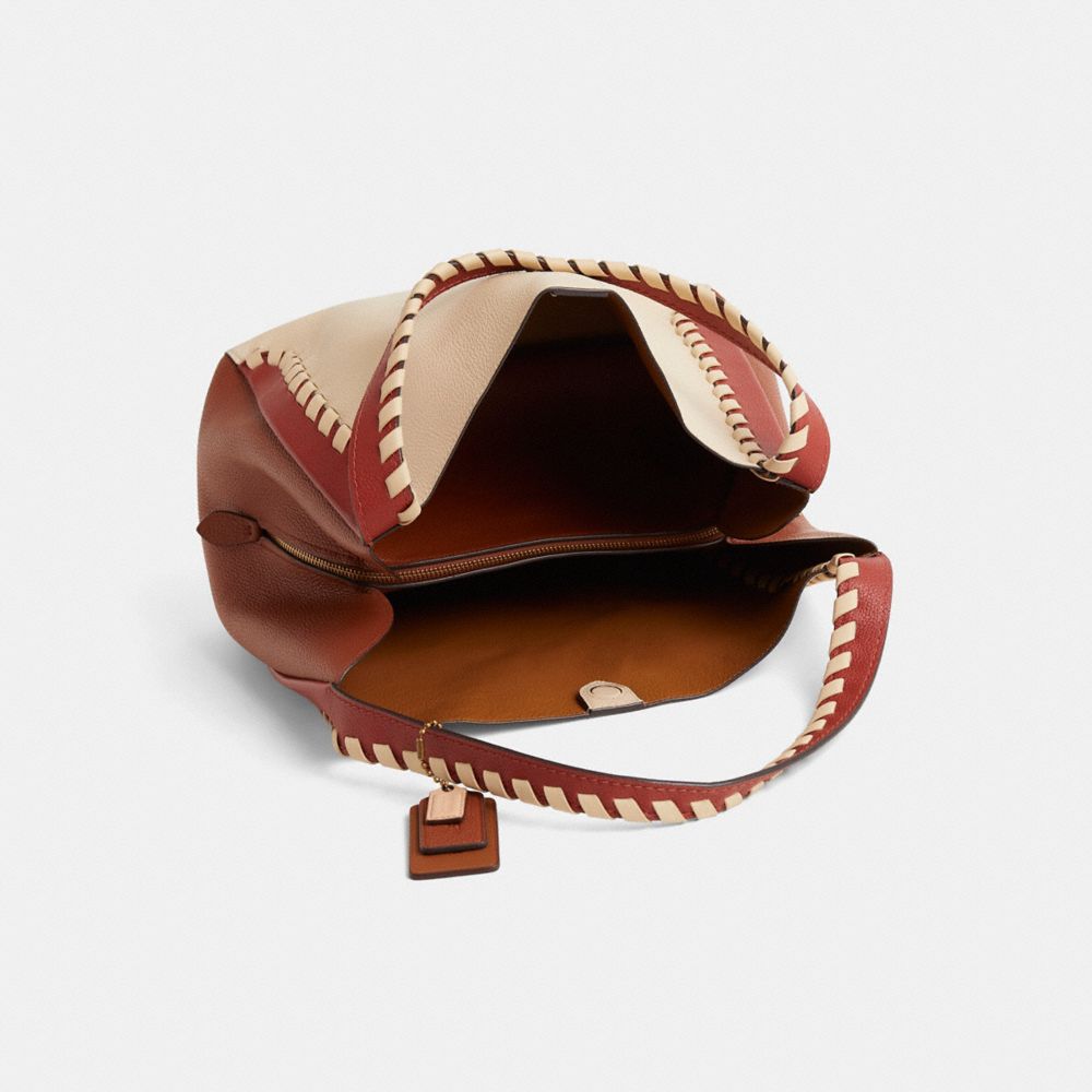 COACH®,Upcrafted Hadley Hobo In Colorblock,Cream,Inside View,Top View