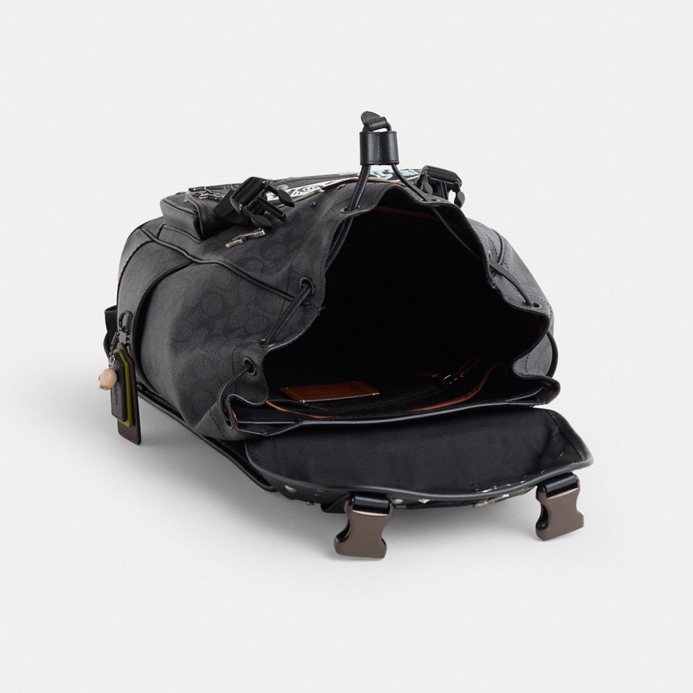 COACH®,Upcrafted League Flap Backpack,,Inside View,Top View