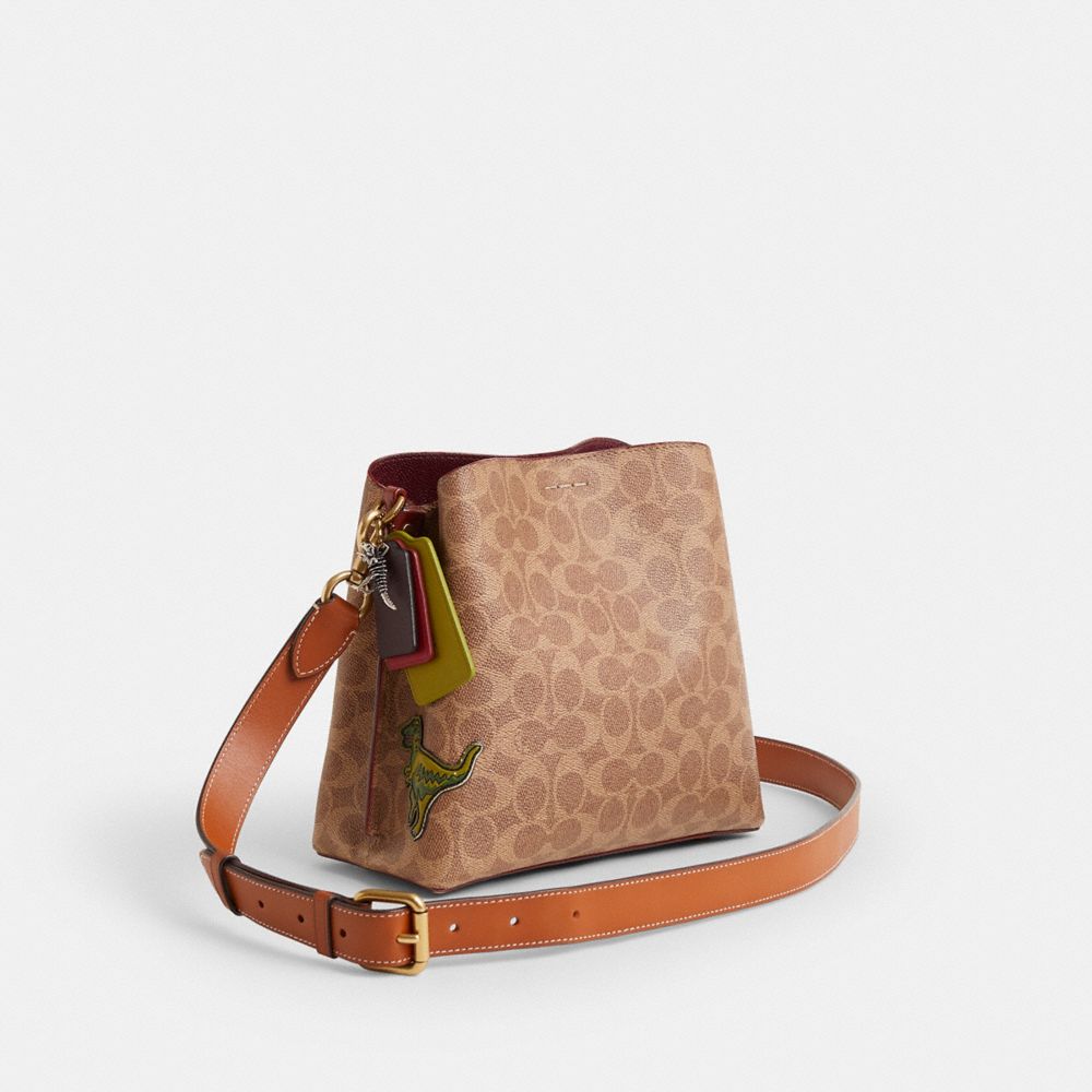 COACH®,Upcrafted Willow Bucket Bag With Patches,,Angle View