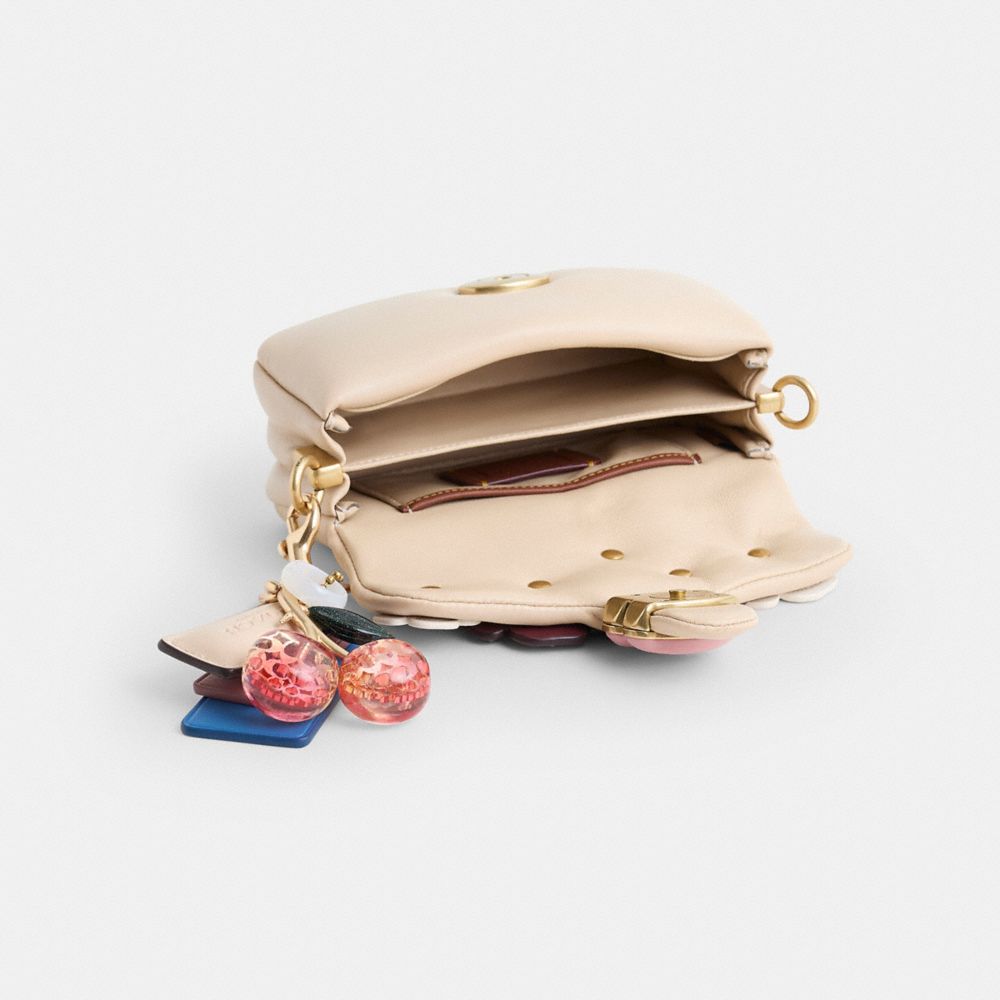 COACH®,Upcrafted Pillow Tabby Shoulder Bag 18,Cream,Inside View,Top View