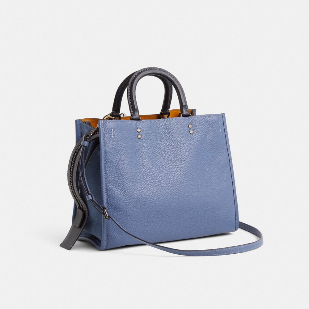 COACH®,Upcrafted Rogue Bag In Colorblock,Blue,Angle View