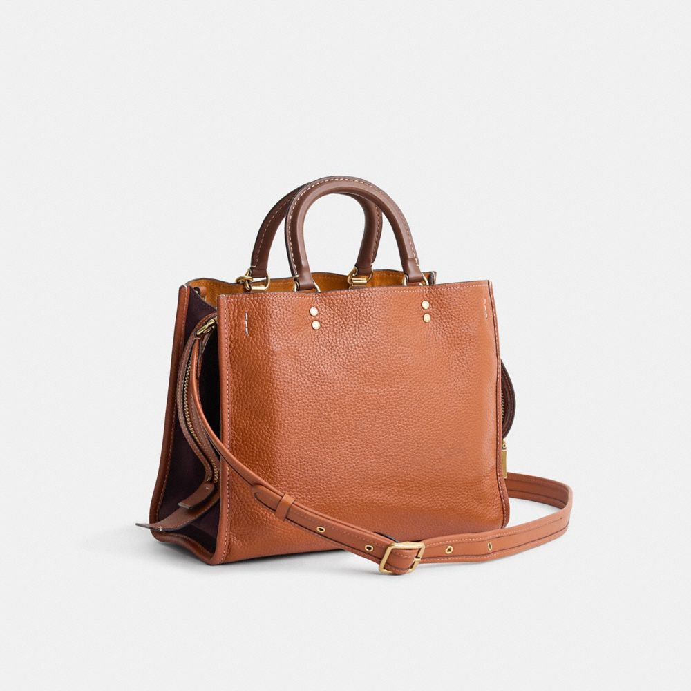 COACH®,Upcrafted Rogue Bag In Colorblock,Brown,Angle View