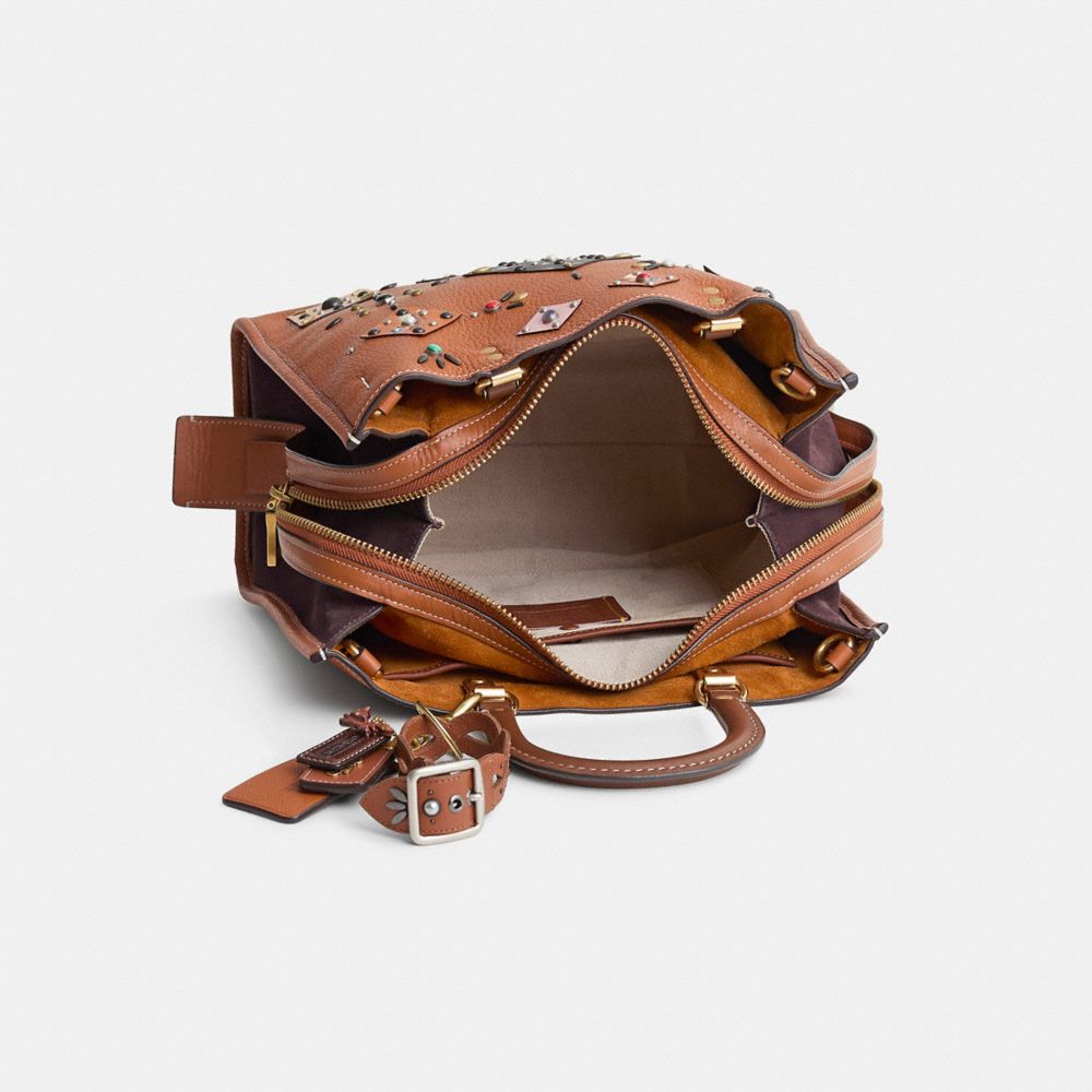 COACH®,Upcrafted Rogue Bag In Colorblock,Brown,Inside View,Top View