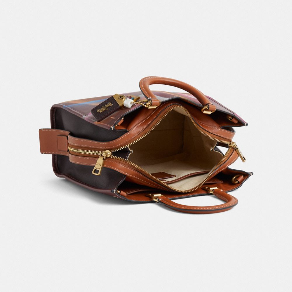 COACH®,Upcrafted Rogue Bag In Colorblock,Maroon,Inside View,Top View